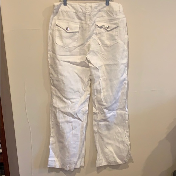 INC international white linen wide leg pants sz14 - Picture 4 of 4